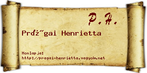 Prágai Henrietta névjegykártya